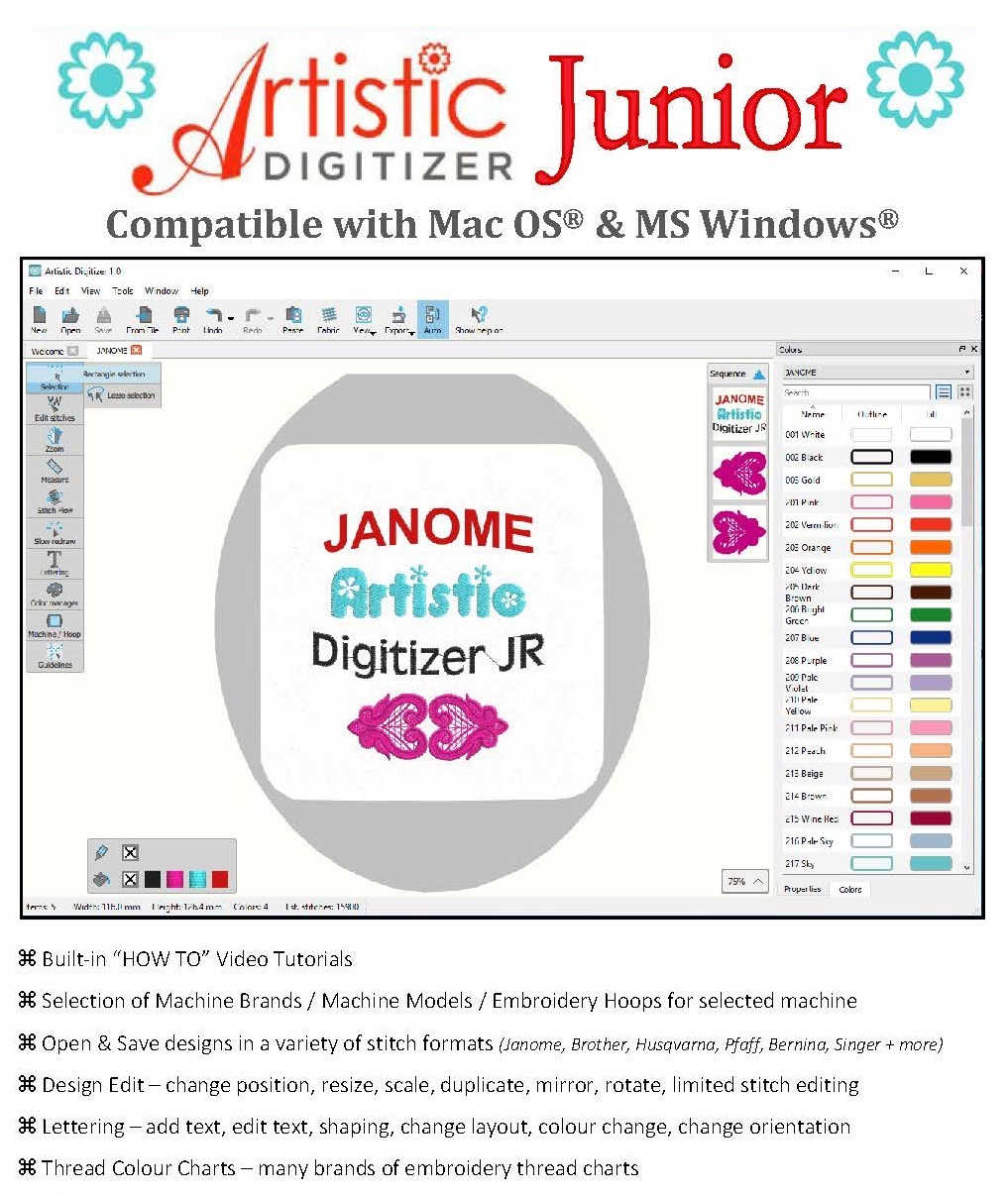 janome digitizer easy edit software